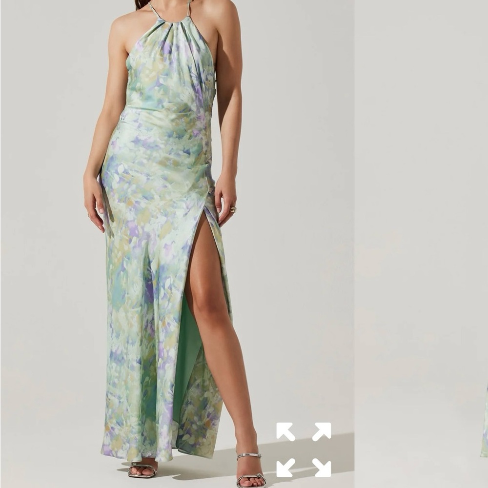 Astr Multicolor Halter Maxi Dress